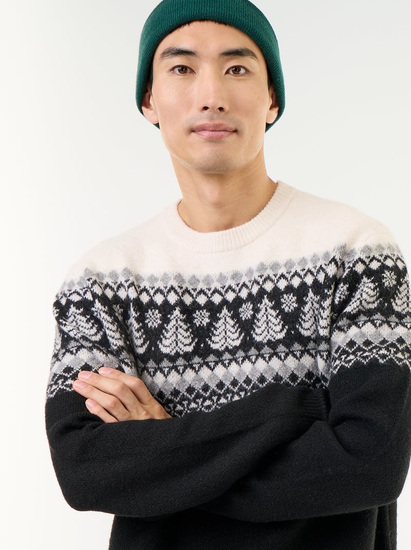Pull en maille grosse jauge Gris - Kiabi