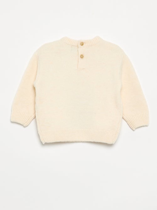 Pull en maille grosse jauge imprimé 'ourson' - Kiabi