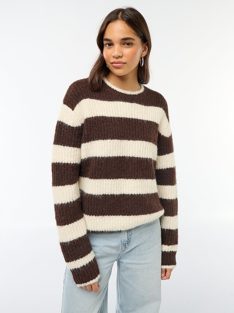 Pull En Maille Grosse Jauge Marron Ado Fille 0 00 Kiabi pull-en-maille-grosse-jauge-marron-ado-fille-0-00-kiabi