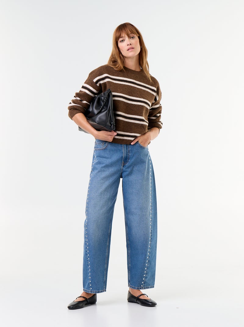 Pull en maille grosse jauge Marron - Kiabi