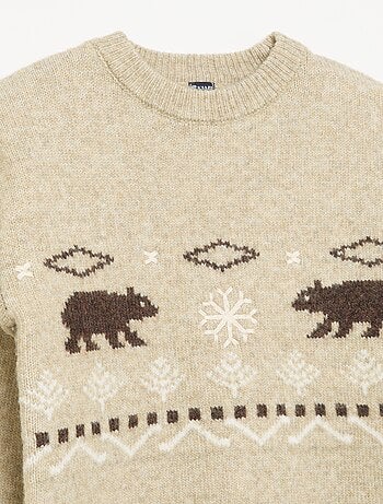 Pull en maille jacquard avec motifs 'ours'