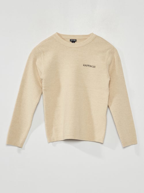 Pull en maille jersey à manches longues - Kiabi