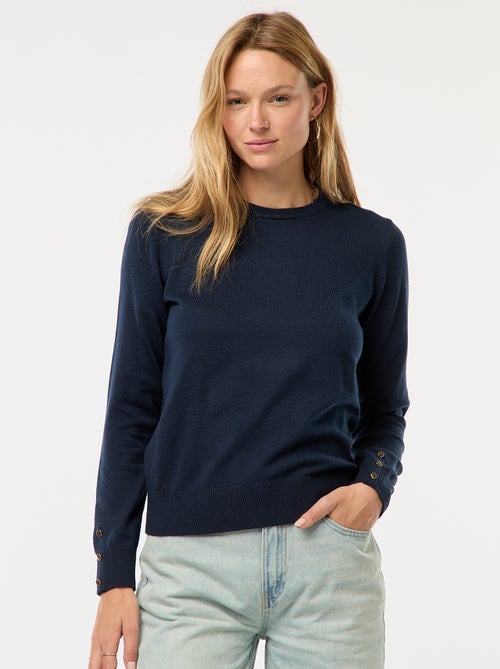 Pull en maille léger col rond - Kiabi