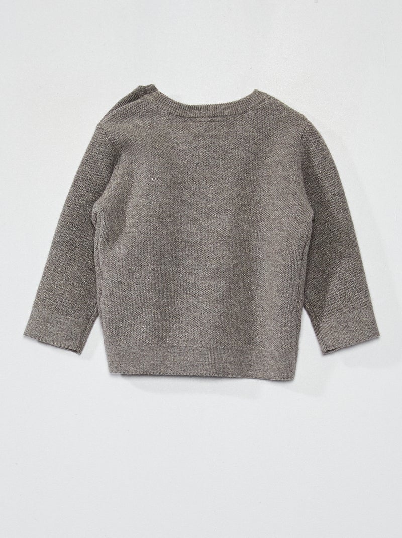 Pull en maille 'Mickey' Gris - Kiabi