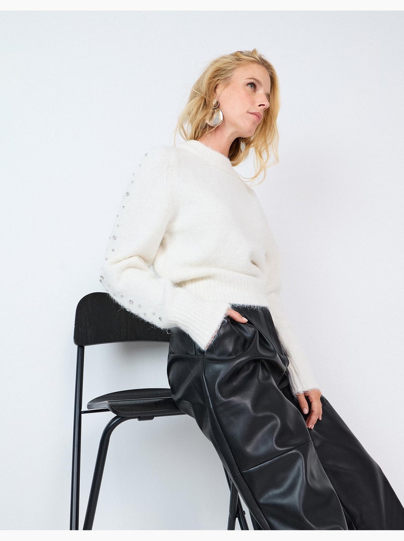 Pull en maille, mo fashion Blanc - Kiabi