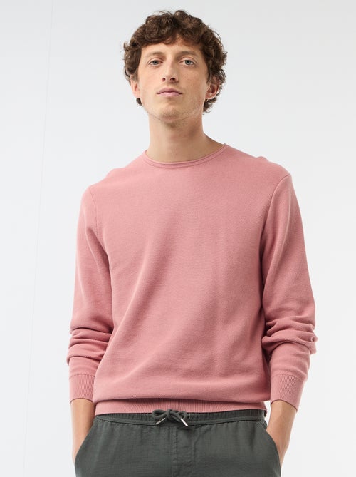 Pull en maille nid d'abeille - Kiabi