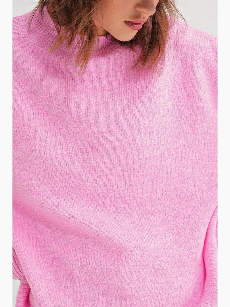 Pull en maille oversize à col ras du cou mixray Rose pâle - Kiabi