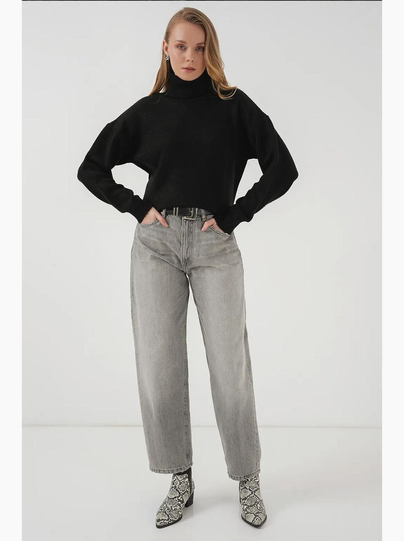 Pull en maille oversize à col roulé bdart Noir - Kiabi