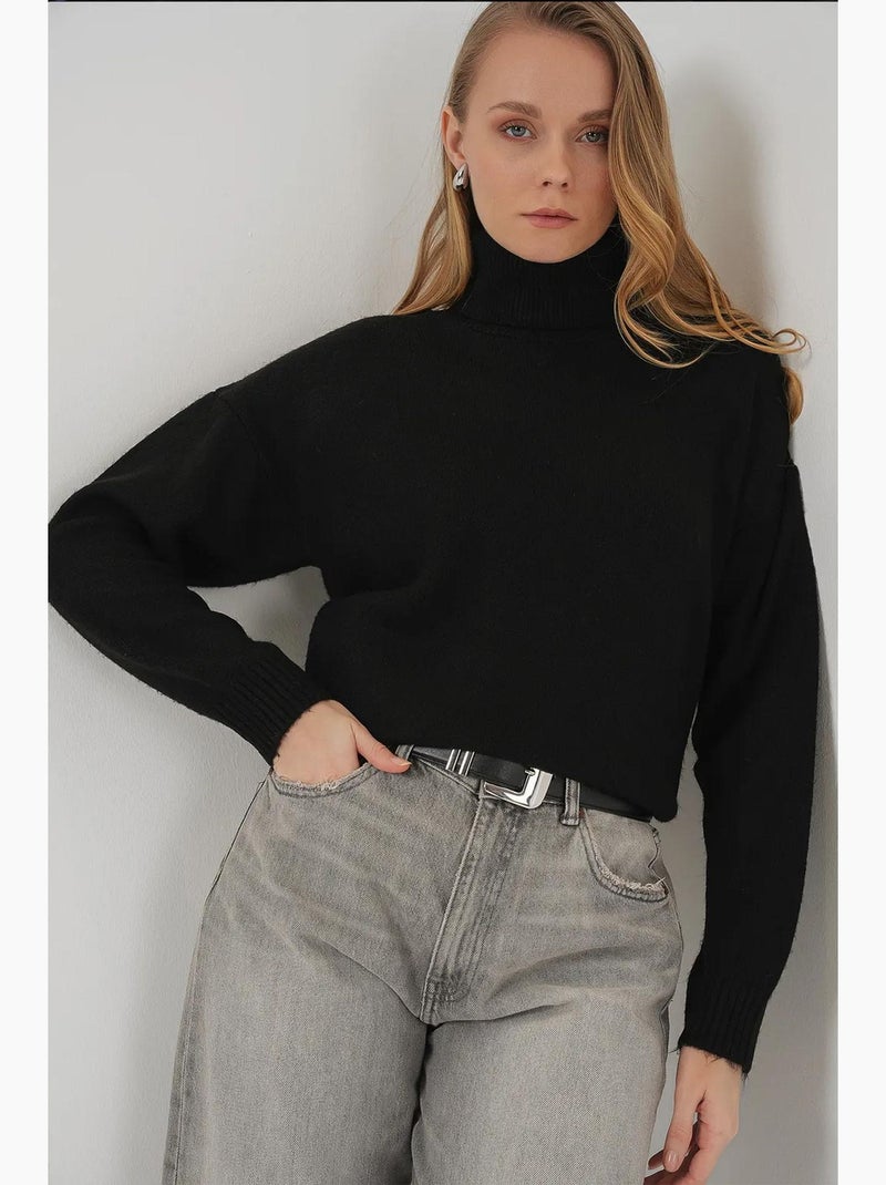 Pull en maille oversize à col roulé bdart Noir - Kiabi