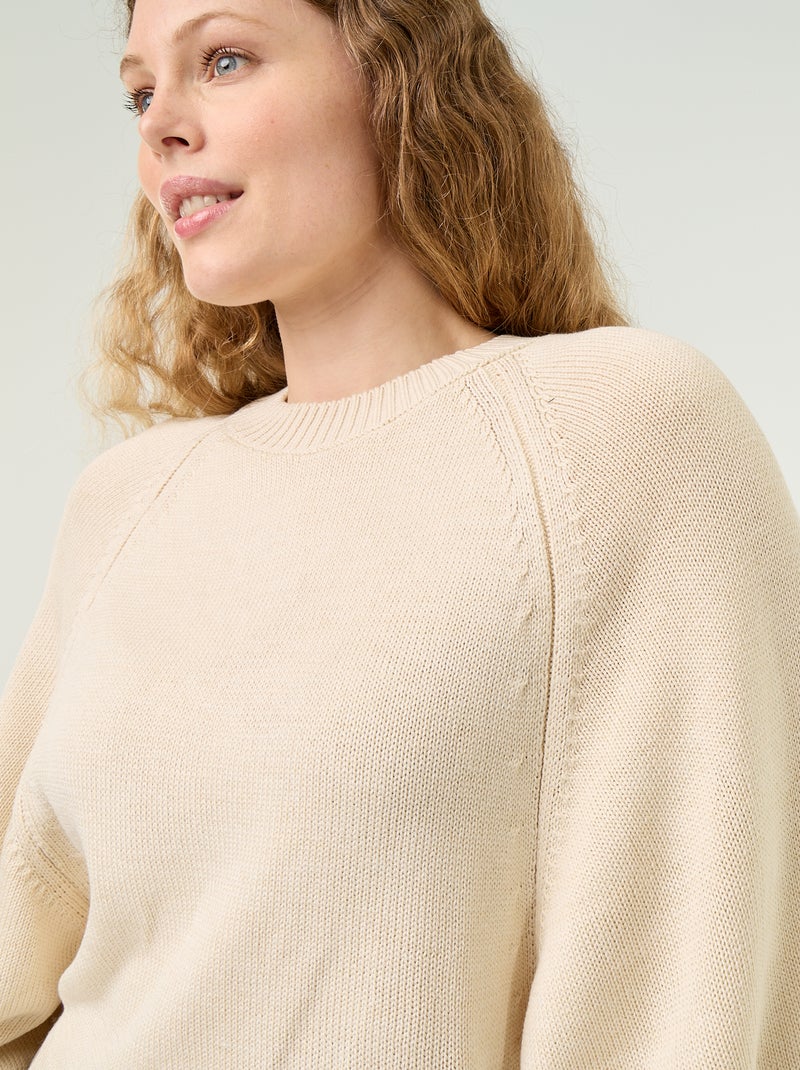 Pull en maille oversize avec emmanchures basses Blanc - Kiabi