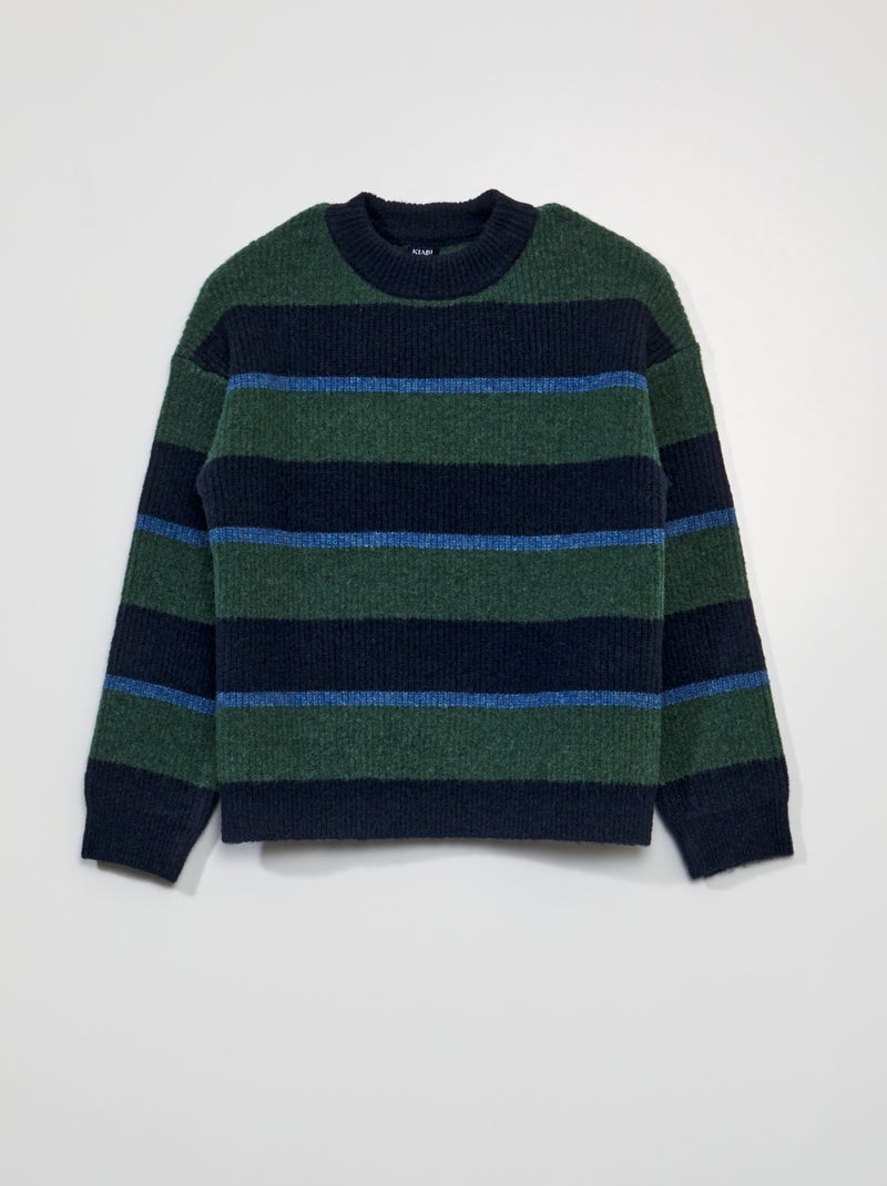 Pull en maille perlée VERT - Kiabi