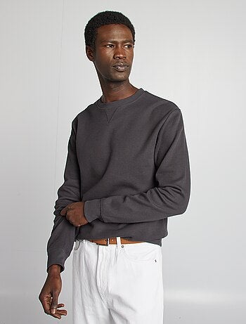 Pull en maille piquée col rond