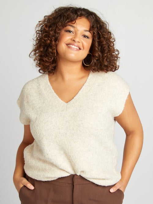 Pull en maille sans manches - Kiabi