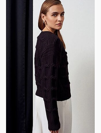 Pull en maille texturée à col rond dilvin