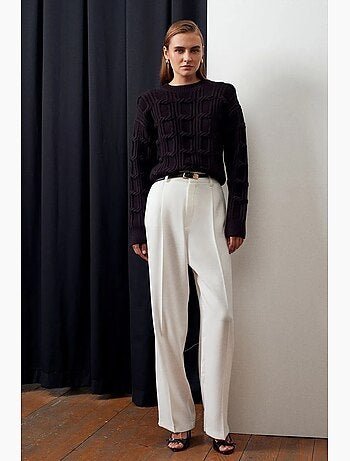 Pull en maille texturée à col rond dilvin