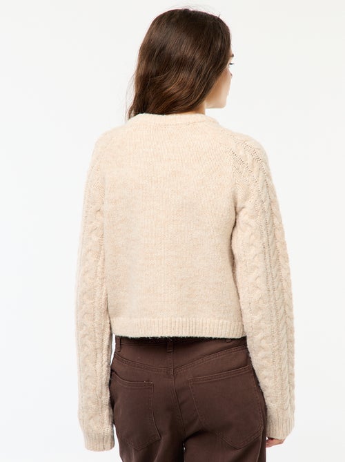 Pull en maille torsadée - Kiabi