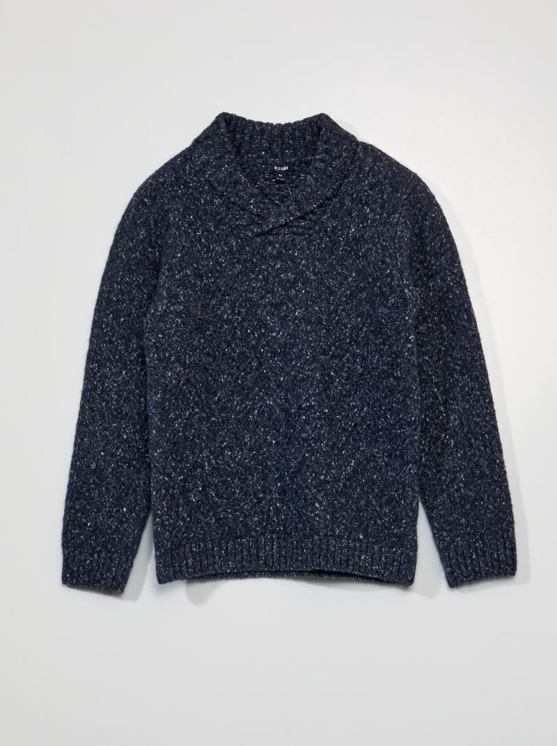 Pull en maille torsadée Bleu - Kiabi