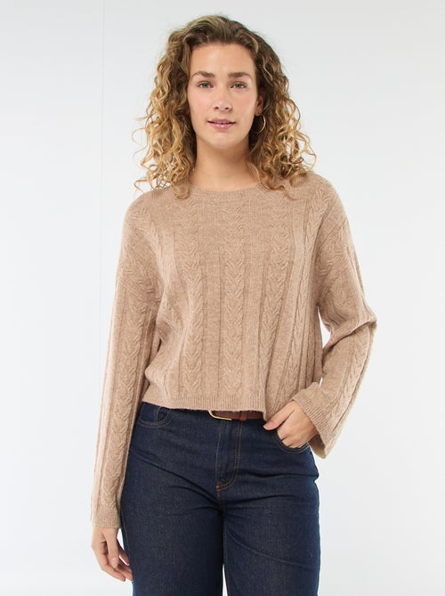 Pull en maille torsadée - Kiabi