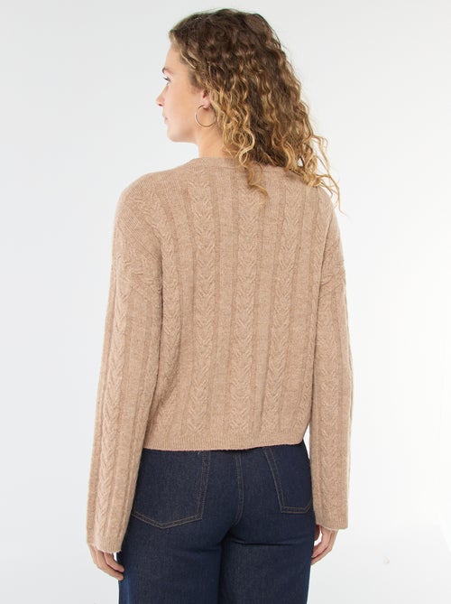 Pull en maille torsadée - Kiabi