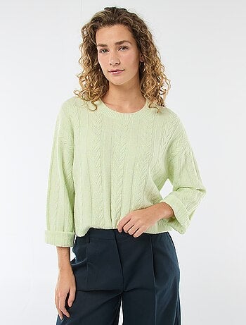 Pull en maille torsadée