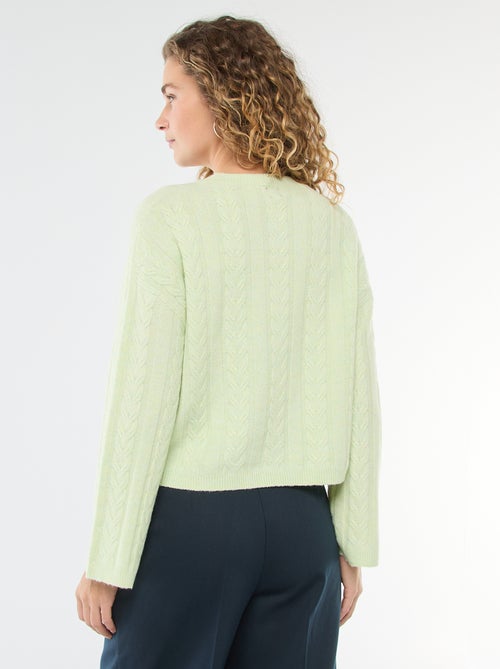 Pull en maille torsadée - Kiabi