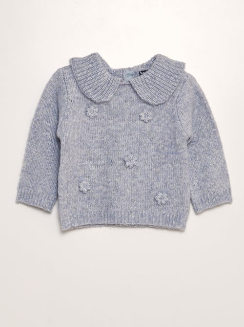 Pull en maille tricot avec large col - Kiabi