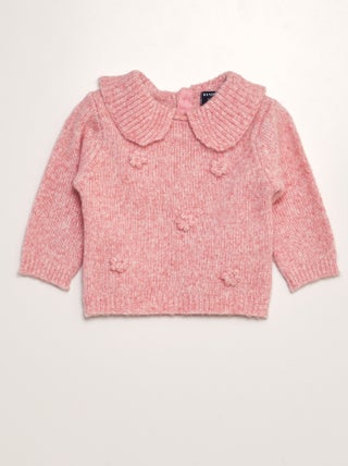 Pull en maille tricot avec large col