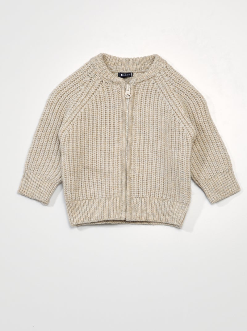 Pull en maille tricot Beige - Kiabi