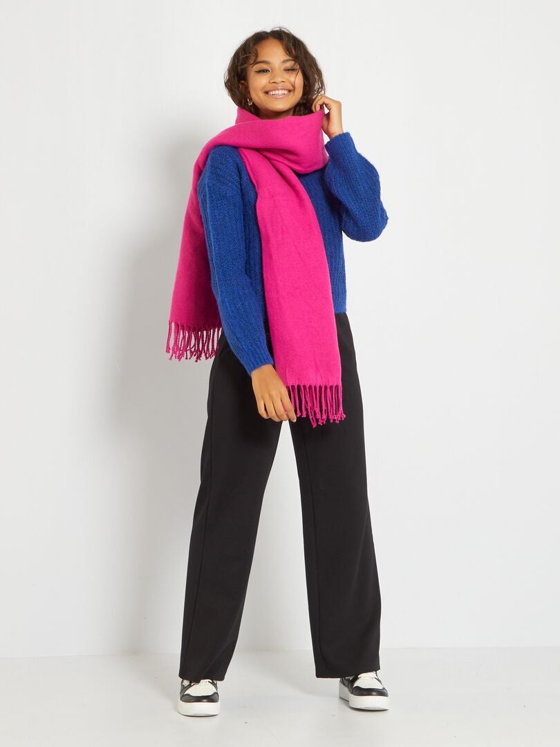 Pull en maille tricot bleu - Kiabi