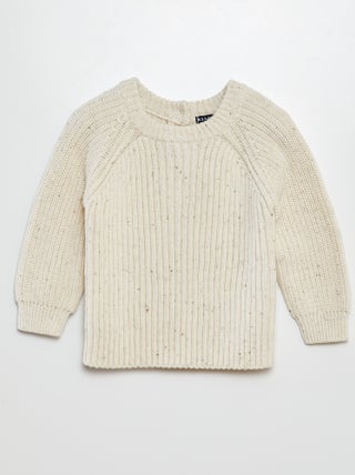 Pull en maille tricot col 3 boutons