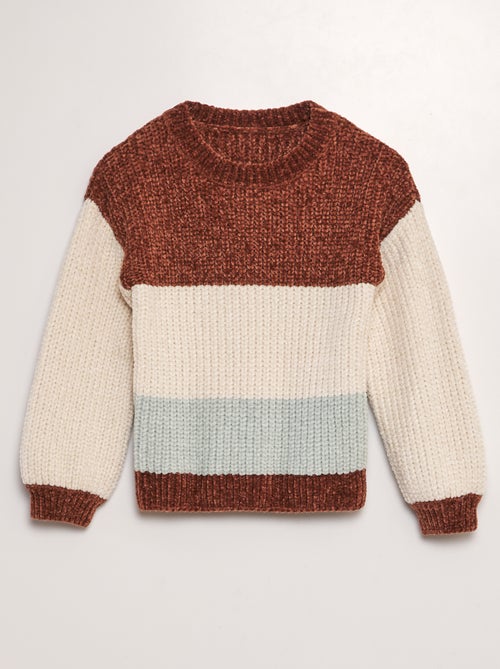 Pull en maille tricot color-block - Kiabi