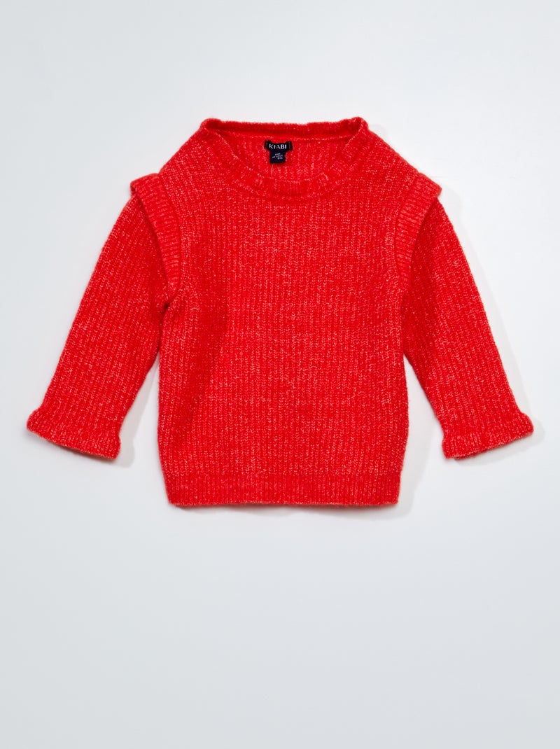 Pull en maille tricot Rouge - Kiabi