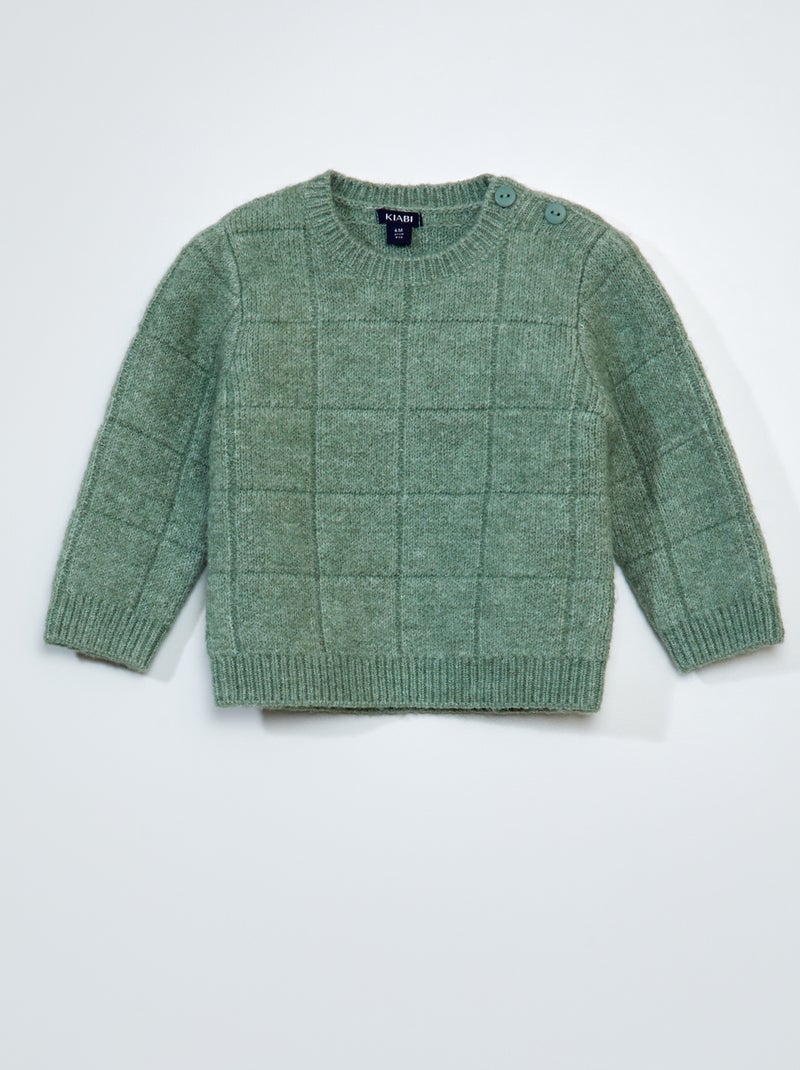 Pull en maille tricot Vert - Kiabi