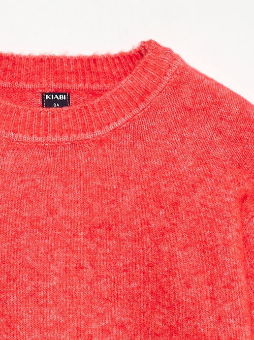 Pull en maille uni à col rond - Kiabi