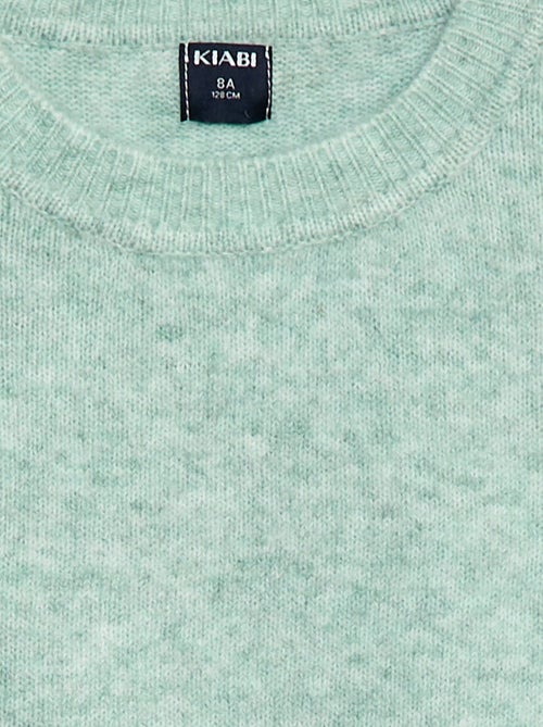 Pull en maille uni à col rond - Kiabi