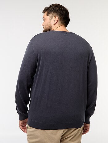 Pull en maille uni col rond