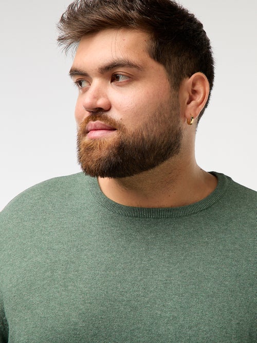 Pull en maille uni col rond - Kiabi