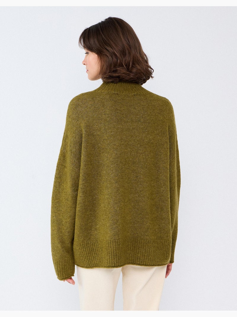 Pull en mélange de laine et d’alpaga, mo fashion Vert - Kiabi
