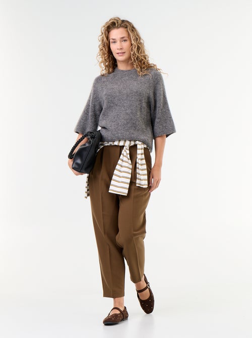 Pull en mohair manches courtes / emmanchure basse - Kiabi