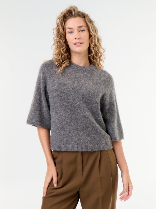 Pull en mohair manches courtes / emmanchure basse - Kiabi