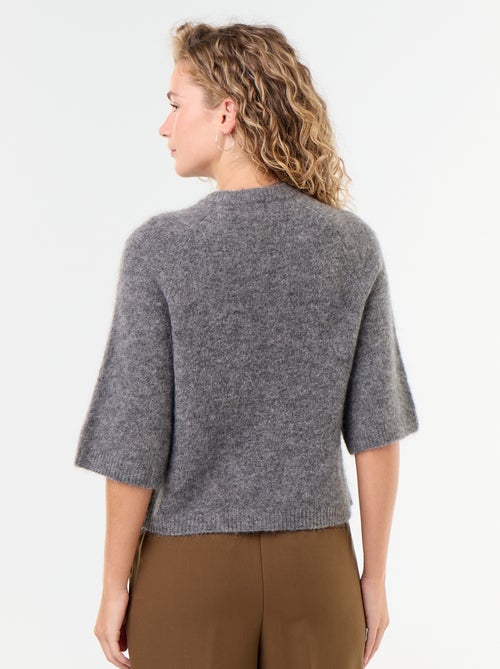 Pull en mohair manches courtes / emmanchure basse - Kiabi
