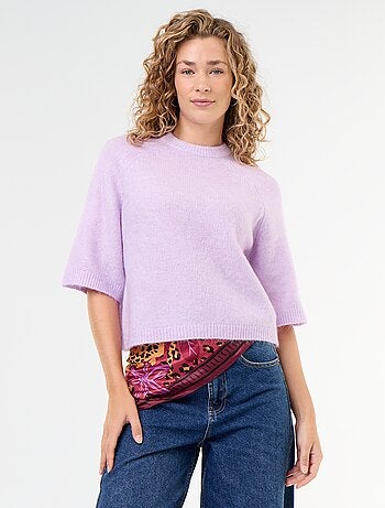 Pull en mohair manches courtes / emmanchure basse