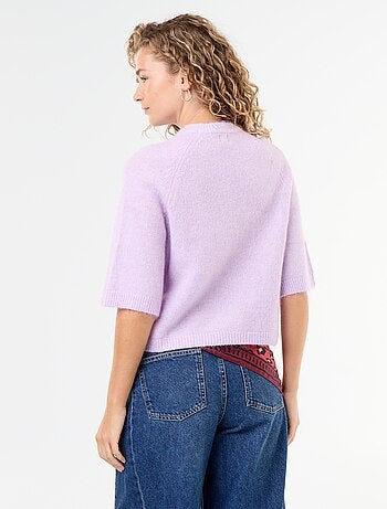 Pull en mohair manches courtes / emmanchure basse