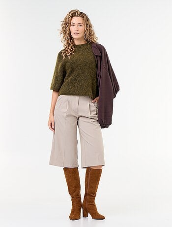Pull en mohair manches courtes / emmanchure basse