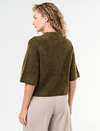 Pull en mohair manches courtes / emmanchure basse