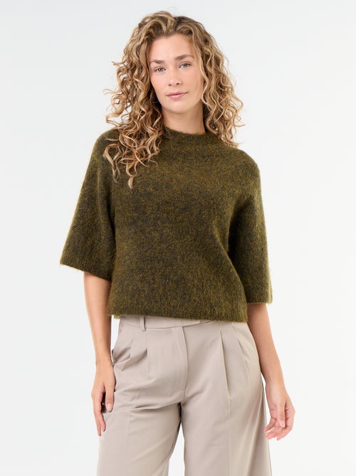 Pull en mohair manches courtes / emmanchure basse - Kiabi