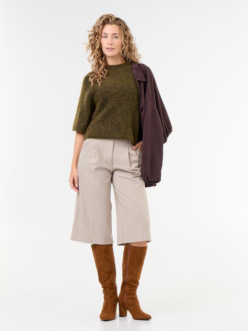 Pull en mohair manches courtes / emmanchure basse - Kiabi