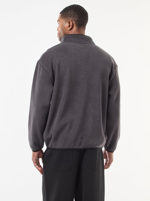 Pull en polaire col camionneur pressionnée - Kiabi