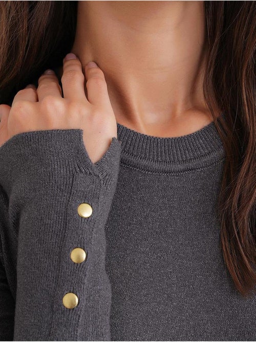 Pull en tricot à col rond et coupe slim mixray - Kiabi Pull en tricot à col rond et coupe slim mixray - Kiabi