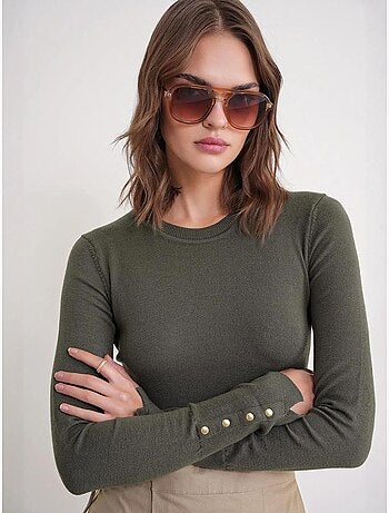 Pull en tricot à col rond et coupe slim mixray